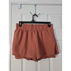 Ebb & Flow Camal 2-in-1 Flowy‎ Athletic Running Shorts - Women's Size Large